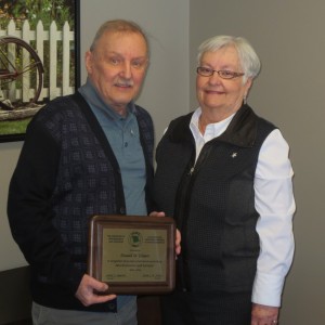 Don and his wife Jean with the 50 year certificate